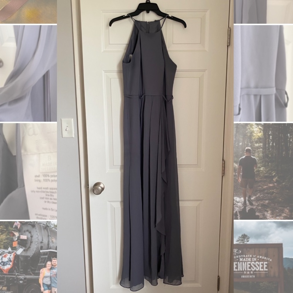 Long David’s Bridal Dark Gray Dress